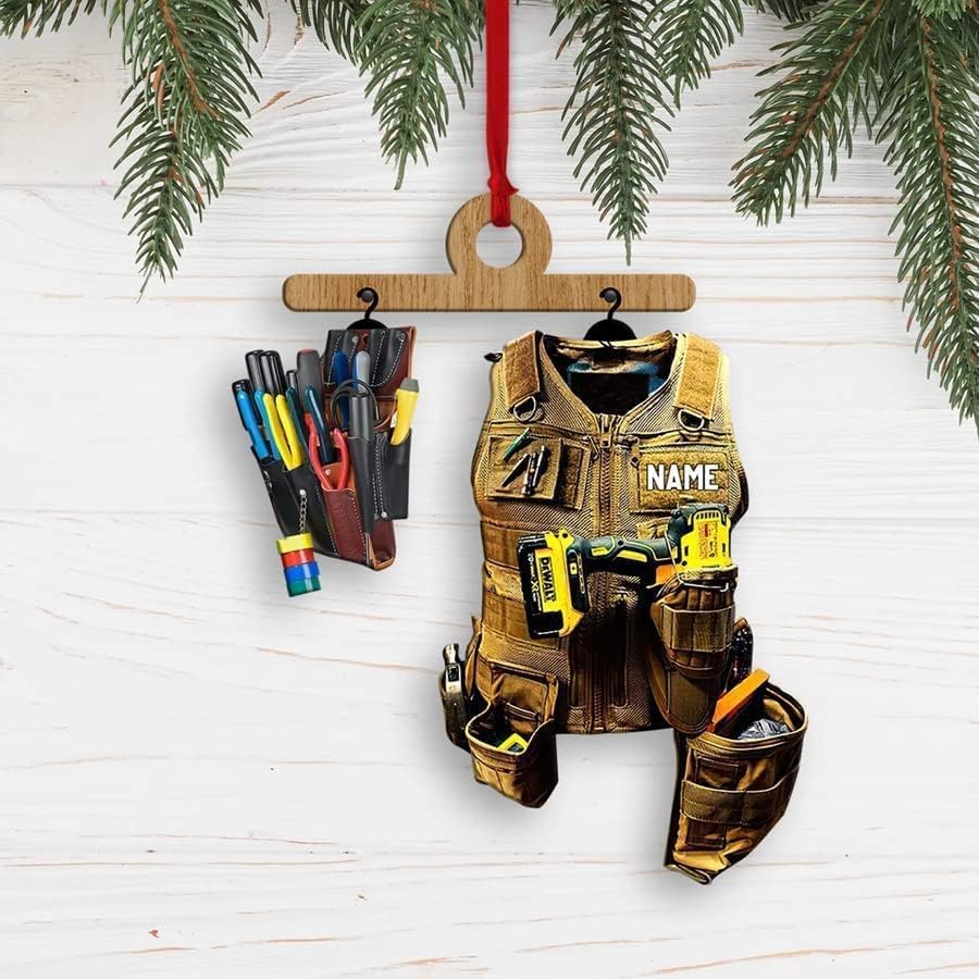 Royal Fight Personalized Electrician Ornament, Electrician Tool Bag Outfit Christmas Ornament, Electrician Christmas Ornament, Gifts for Electrician, Electrician Outfit Christmas Ornament (ELT 11)