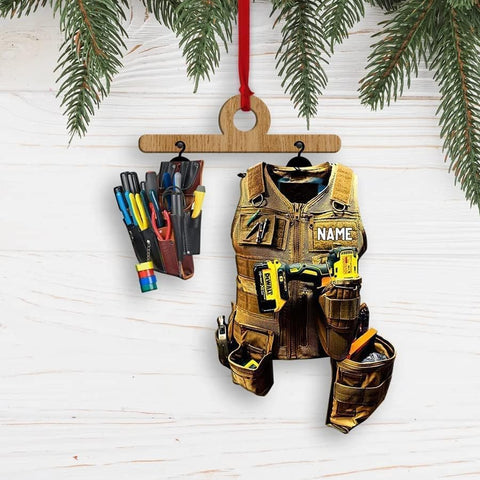Royal Fight Personalized Electrician Ornament, Electrician Tool Bag Outfit Christmas Ornament, Electrician Christmas Ornament, Gifts for Electrician, Electrician Outfit Christmas Ornament (ELT 11)
