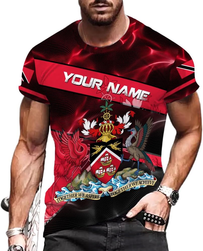 Rivelus Personalized Trinidad and Tobago Clothing 3D, Trinidad and Tobago Shirt, Trinidad Pride Gift T-Shirt S-5XL