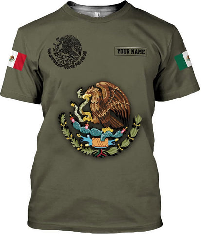 RoyalBro Personalized Mexico Shirt, Camisas de Mexico Customized Mexican Shirts Mexican Flag Mexico 3D Shirt for Men Women