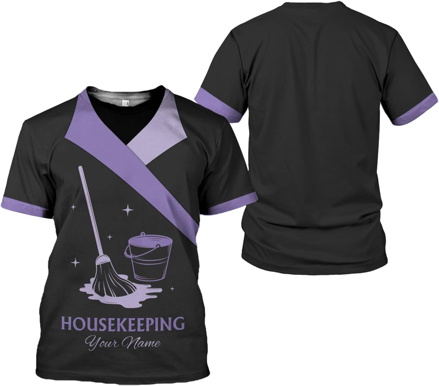 Personalized Housekeeping Shirts, Custom Cleaning Uniforms for Women 3D Cleaning Service Gifts Housekeeper Shirt Clean Lady