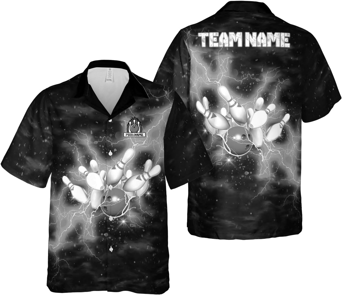 Pretyprints Custom Bowling Hawaiian Shirt 3D Men Women Personalized Button Down Short Sleeve Team Gifts Lover