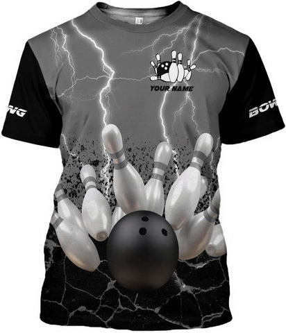 MoonArt Personalized Name Bowling Shirts for Men and Women 3D, Bowling Shirts for Team Bowling, Bowling Shirts Gift