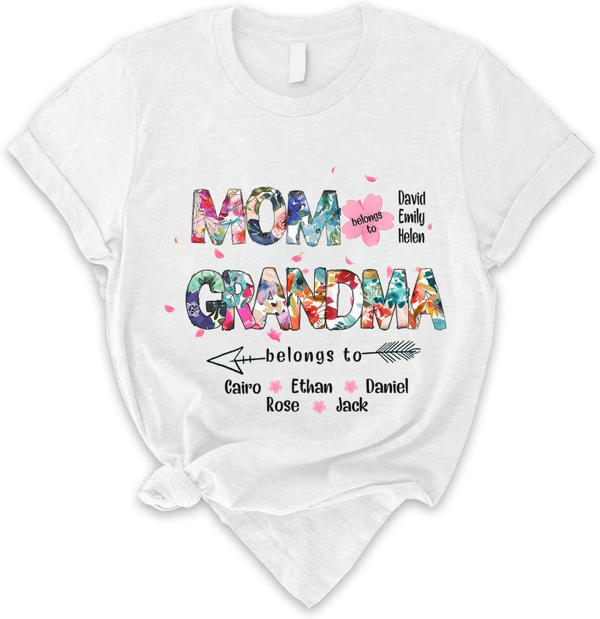 Personalized Mother's Day Tee, Mom and Grandma Belong to Kids, Grandkids Names Shirt for Nana Mimi Mom Grandma Mamaw