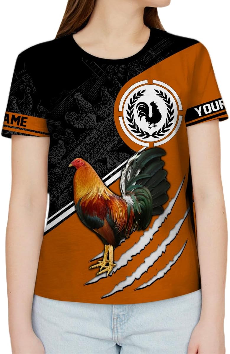 Mostprints Personalized Name Rooster Shirt 3D, Rooster Shirts for Men, Chicken tshirts shirts for women, Funny Chicken shirts