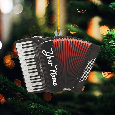 Podagree Personalized Accordion Acrylic Ornament, Classic Accordion Personalized Flat 2D Ornament, Musician Ornament Gift, Accordion Lover Gift (AC3)
