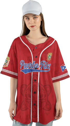 Personalized Puerto Rico Baseball Shirt,Customized Team Name Puerto Rican Baseball Jersey for Men,Women S-5XL