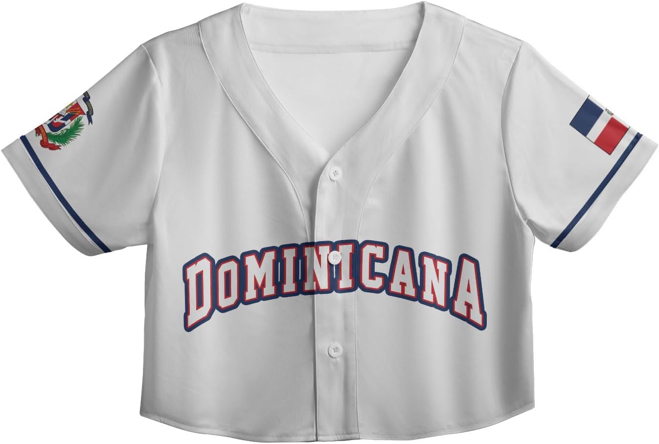 AOVL Custom Dominica Republic Crop Top Baseball Jersey Dominicana Republic Shirt for Team Dominican Flag Jersey for Men Women
