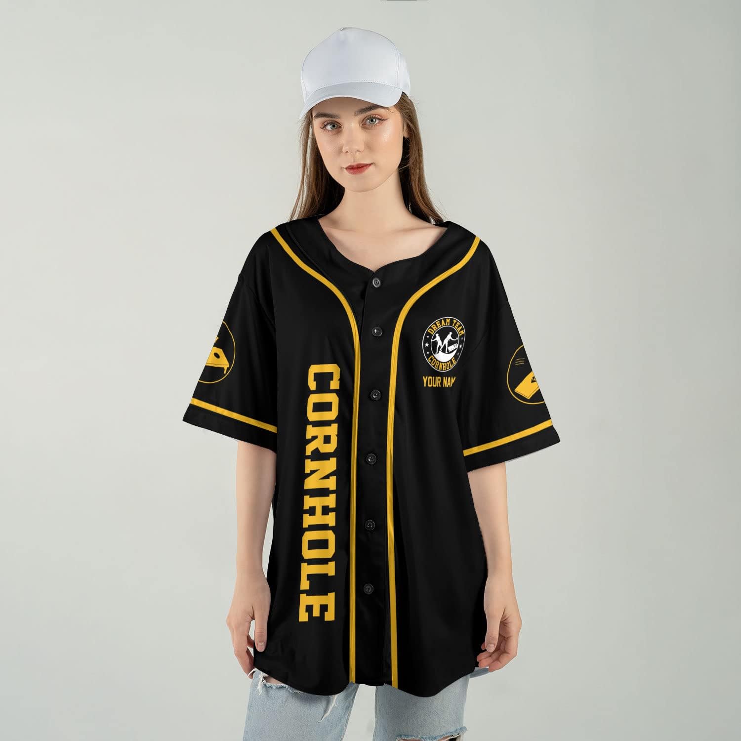Royal Fight Personalized Cornhole Baseball Jersey Cornhole Toss Like A Boss Baseball Shirts Funny Cornhole Jerseys Men Women