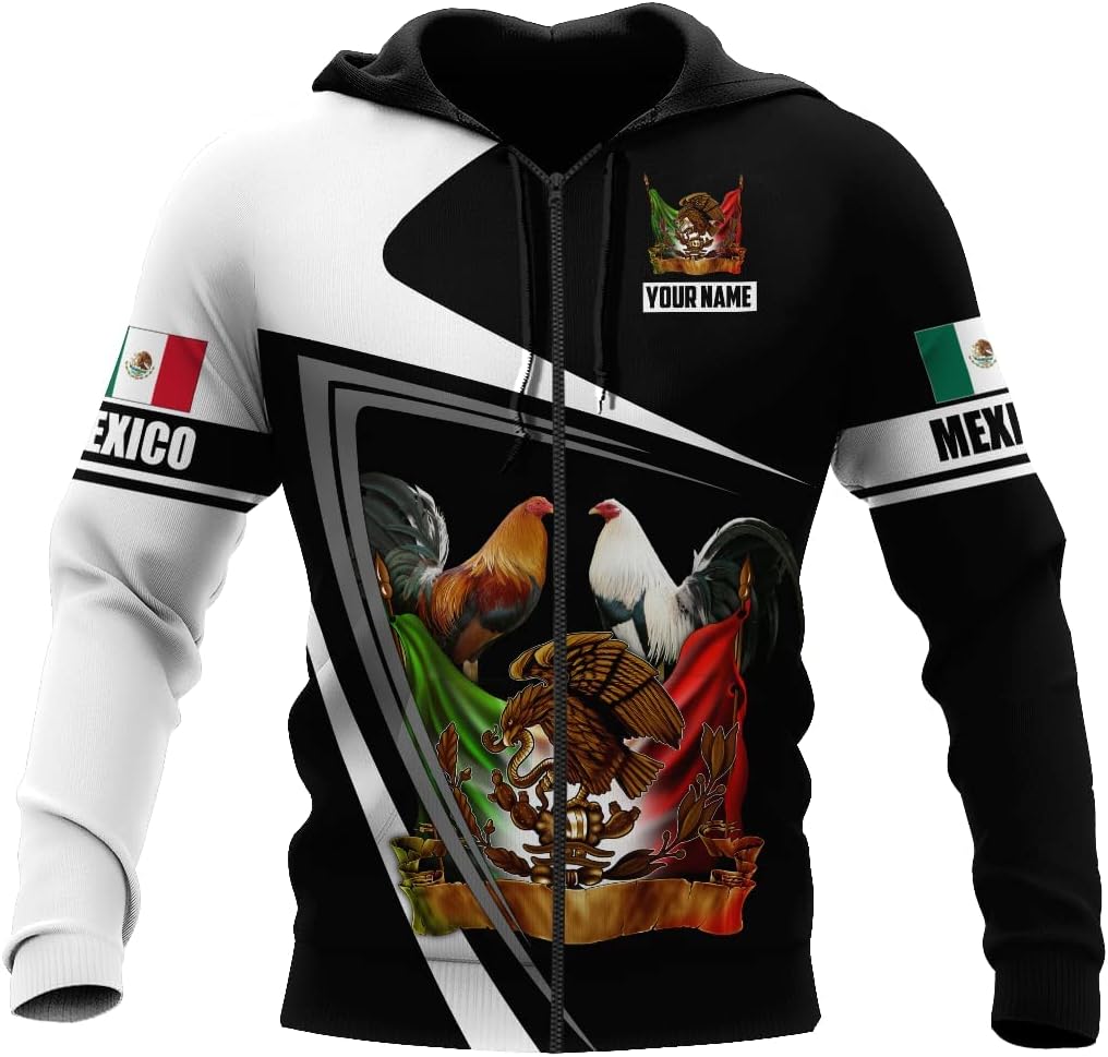 Personalized Name Mexican Hoodie 3D, Customized Mexico Hoodies for Men & Women