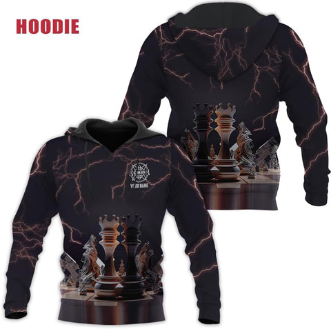 MAPrints Personalized Name Chess 3D Shirt, Custom Name Chess 3D Tshirt Hoodie Sweater for Men, Women, Gifts for Chess Lover