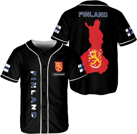 Leprints Personalized Finland Baseball Jersey, Finnish Soccer Baseball Finlanders Pride Flag Finnish Jersey Men Women Shirt