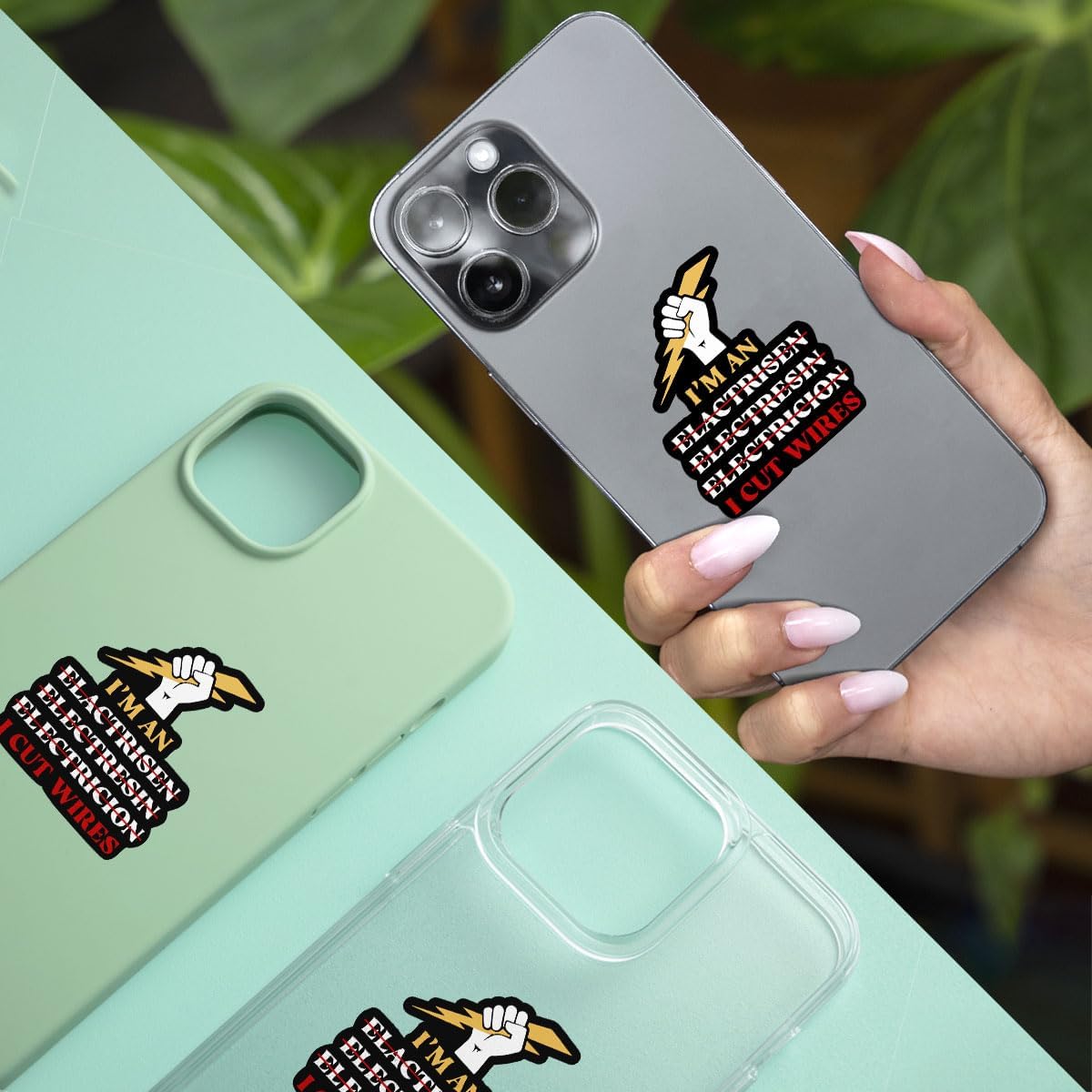 3 Pcs I'm an Electrician I Cut Wires Sticker, Im an Electrician I Cut Wires Stickers Lineman Welder Builder Super Electric Sticker Hard Hat Stickers for Laptop Bottle Phone Car Helmet 3"
