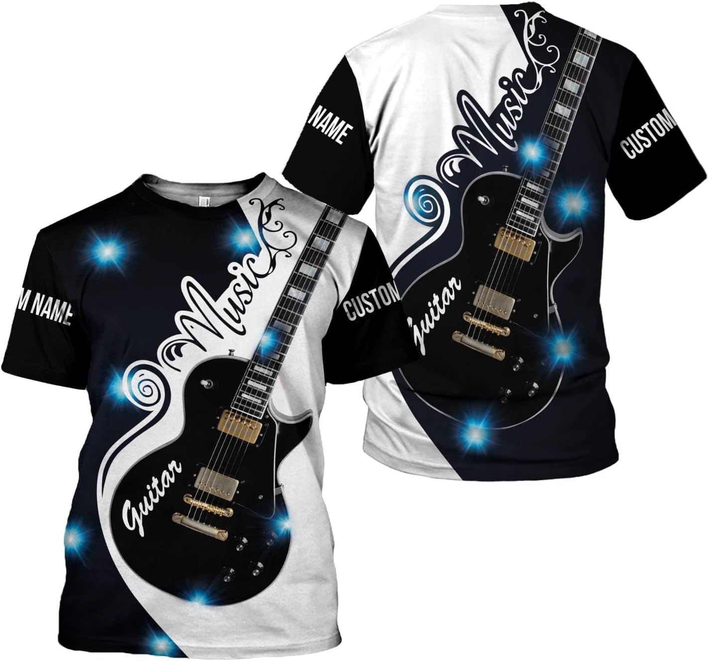 Personalized Name Guitar Shirt 3D, Customized Guitar Shirts for Men, Unisex Guitar Shirts Music Music Lover, Guitar Lover
