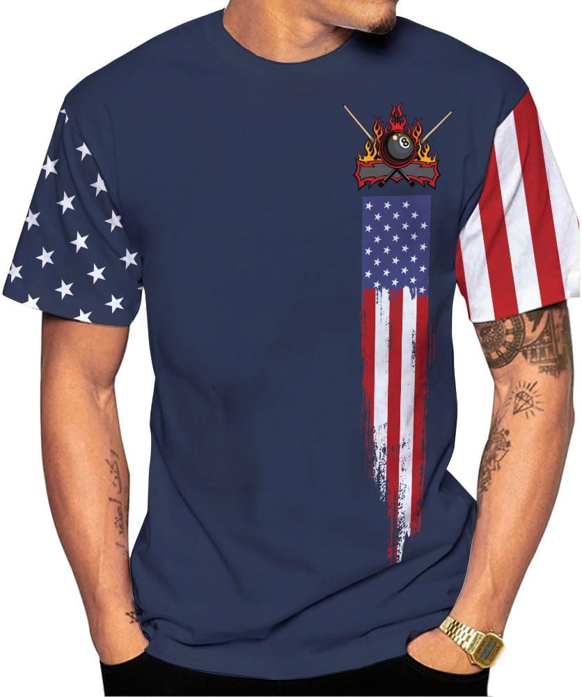 MoonArt Personalized Billiard Shirts 3D Billiard Shirt Custom Billiard Flag Shirt Men's Pool Billiards Shirt 8 Ball Men Women