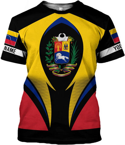 Royal Fight Personalized Coat of Arms Shirt with Venezuela Flag - Pride Shirts for Men & Women