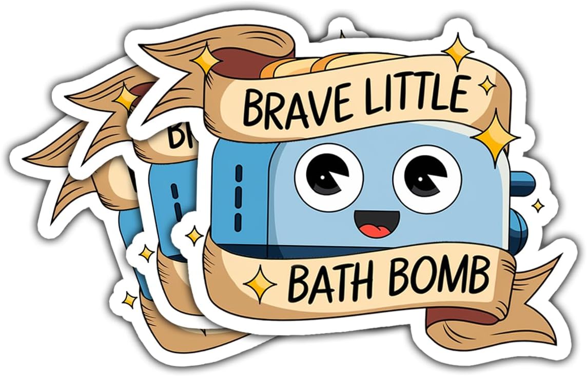3 Pcs Brave Little Bath Bomb Sticker, Mental Health Inappropriate Stickers, Funny Sarcastic Dark Humor Stickers - Vinyl Sticker 3x3 for Water Bottles Laptop Phone Car Helmet Hard Hat