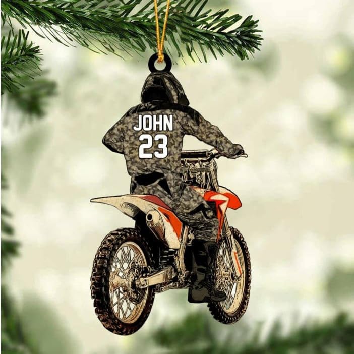 Artparel Custom Dirt Bike Acrylic Ornament, Dirt Bike Christmas Ornament 2024, Dirt Bike Player Ornament, Dirt Bike Tree Decor, Dirt Bike 2024, Gifts for Dirt Bike Lovers, Players (DB10)