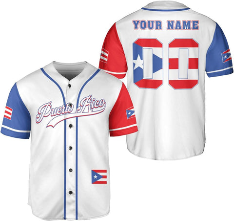 Podagree Personalized Puerto Rico Baseball Shirt Customized Puerto Rican Baseball Jersey Puerto Rican Baseball Gift for Men