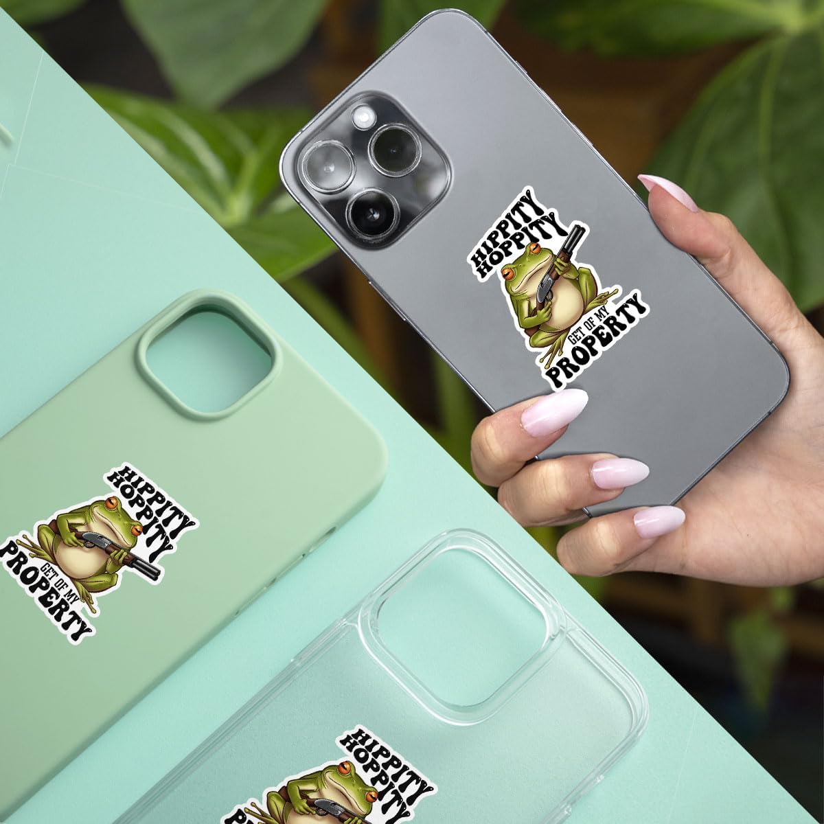 3 Pcs Hippity Hoppity Get of My Property Sticker; Funny Meme Stickers Frog Decal Waterproof Vinyl Stickers Adult; So No Head Sticker for Laptop Kindle Water Bottle Tumbler Phone Case 3"x3"