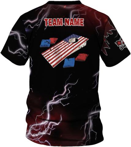 Custom 3D Cornhole T-Shirt Personalized Cornhole Team Uniform Gift for Men & Women Toss Game Board Bag Apparel