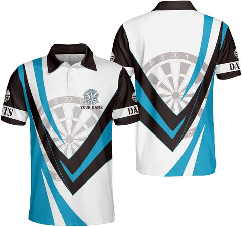 Personalized Name Dart 3D Polo Shirt, Dart Shirts, Mens Dart Shirts, Funny Dart Tshirts, Dart Team Shirts Gifts (PL03)