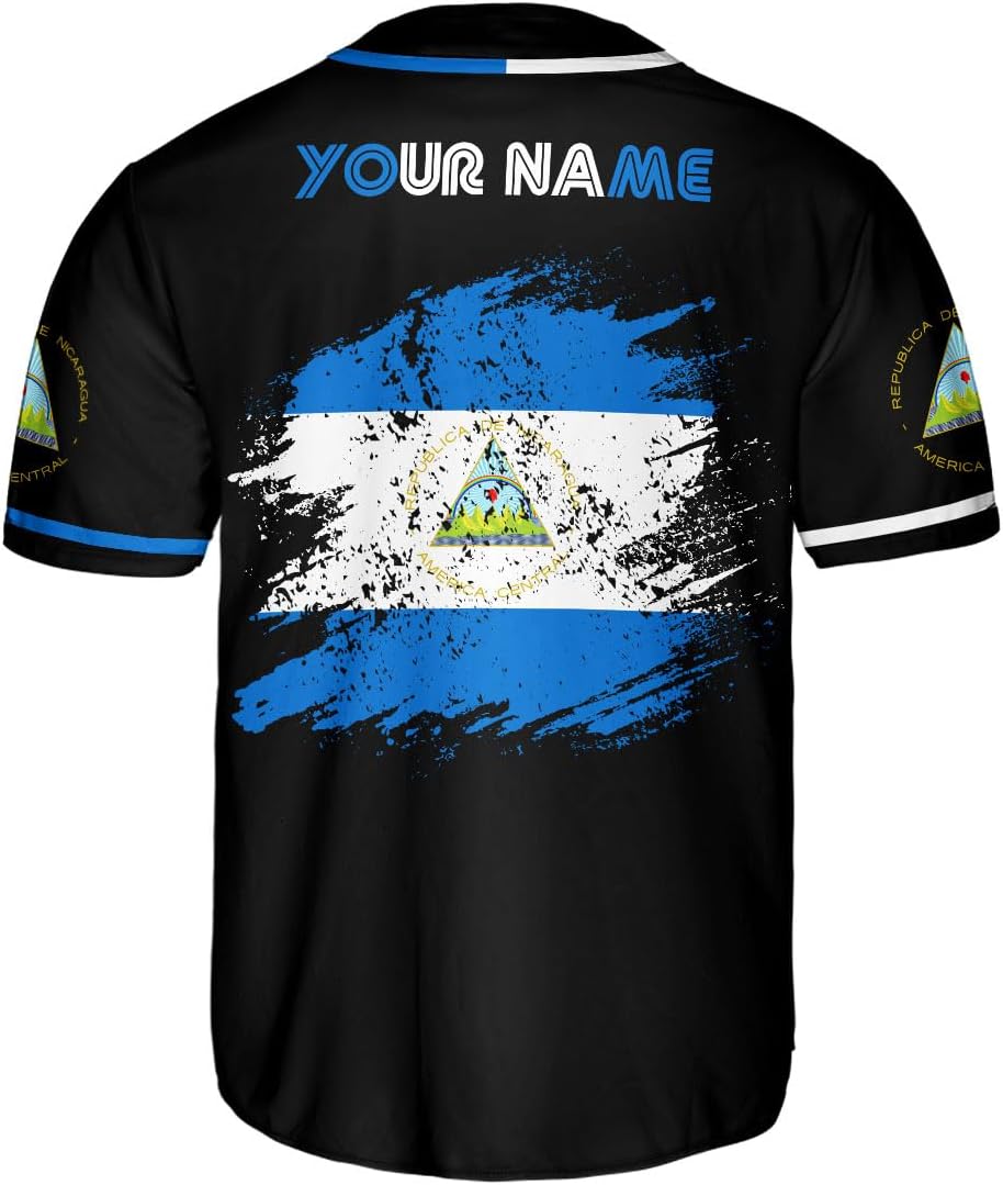 Podagree Personalized Nicaragua Baseball Jersey Shirt Name Nicaraguan Baseball Jersey for Men & Women Nicaraguan Camisas