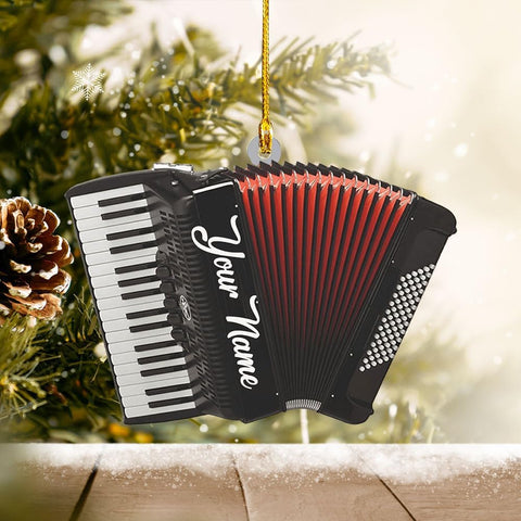 Podagree Personalized Accordion Acrylic Ornament, Classic Accordion Personalized Flat 2D Ornament, Musician Ornament Gift, Accordion Lover Gift (AC3)