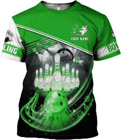 MoonArt Personalized Name Bowling Shirts for Men and Women 3D, Bowling Shirts for Team Bowling, Bowling Shirts Gift