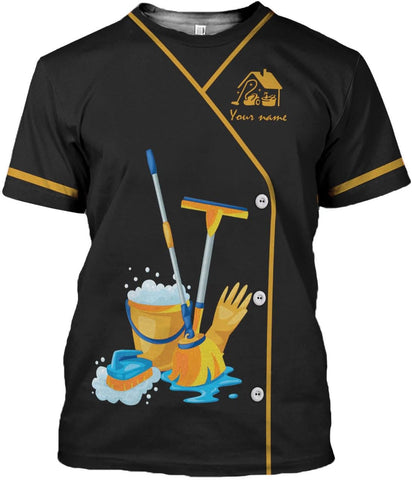 Custom 3D Housekeeping Shirt for Women Men Personalized Cleaning Outfit Gift Housekeeper Cleaner Tshirt Housekeeping Uniform