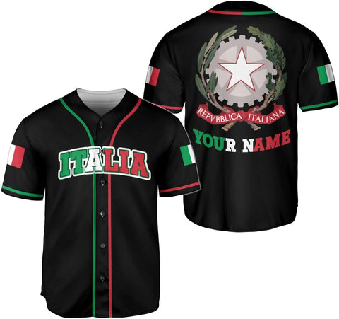 Custom Italia Baseball Jersey Sport Shirt Italian Jersey Italia Pride Flag Jersey Italia Baseball Jersey Style Vintage Shirt
