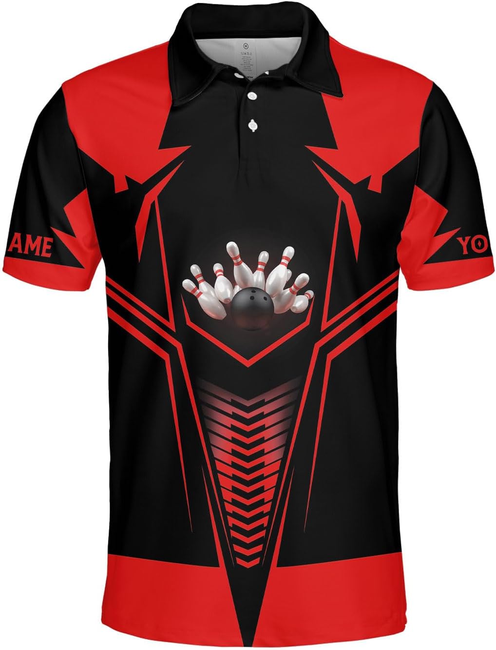 PAgree Personalized Name Bowling Polo for Men and Women 3D, Bowling Polo Shirts for Team Bowling, Bowling Tshirt Gift