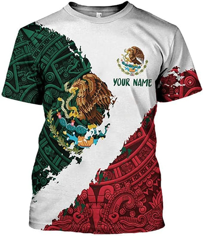 Personalized Name Mexican Shirts for Men, Customized Mexico Shirts for Men, Mexico Shirts for women, Mexico Shirt Eagle Flag Tshirt Mexican Eagle Unisex Shirt, mexico soccer shirt men TS51