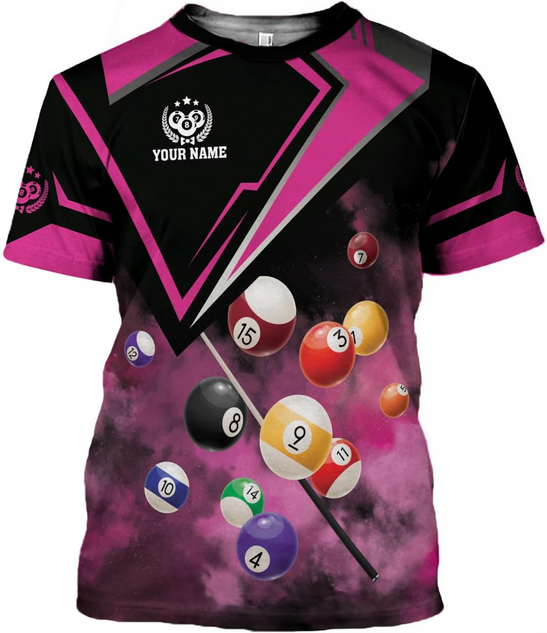 Pretyprints Personalized 3D Billiard Shirt Custom Name Men Women Team Apparel Pool 8 Ball Flag Tshirt Billiards Shirts Gift