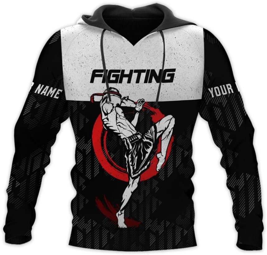 MAPrints Personalized Name Boxing Hoodies, Muay Thai Pride Sweatshirt