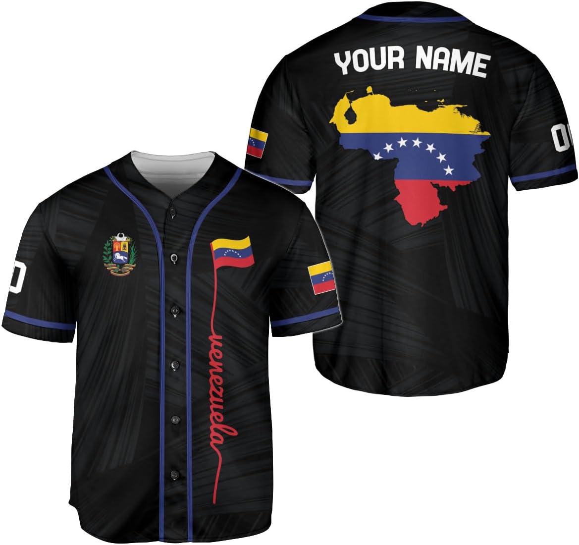 Custom Venezuela Jerseys for Men Venezuela Flag T-Shirt Venezuela Coat of Arms Shirt Venezuelan Pride Venezuela Flag Jerseys