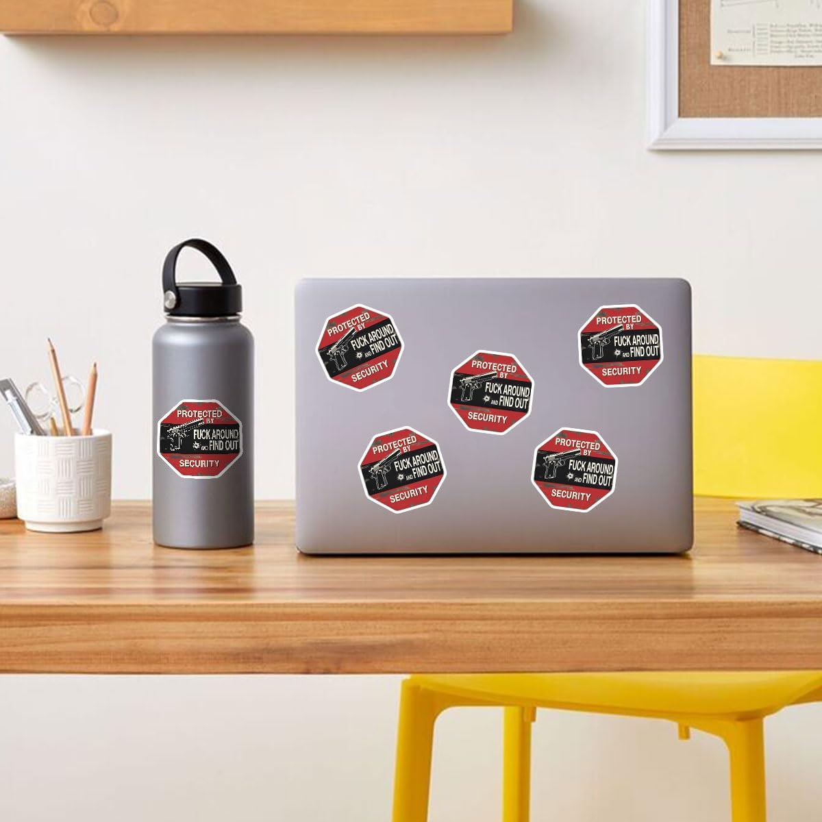 3 Pcs Fuck Around and Find Out Sticker, Protected by Fuck Around and Find Out Security Sign, FAFO Sticker, FAFO Security Sign- Vinyl Sticker 3 Inches for Water Bottles Laptop Phone Car Window Helmet