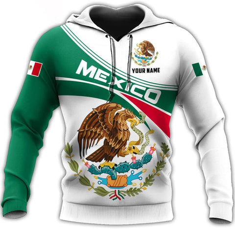 Mostprints Personalized Name Mexican Hoodie 3D, Customized Mexican Hoodies for Men, Unisex Mexico Hoodie, Mexico Hoodies for Men