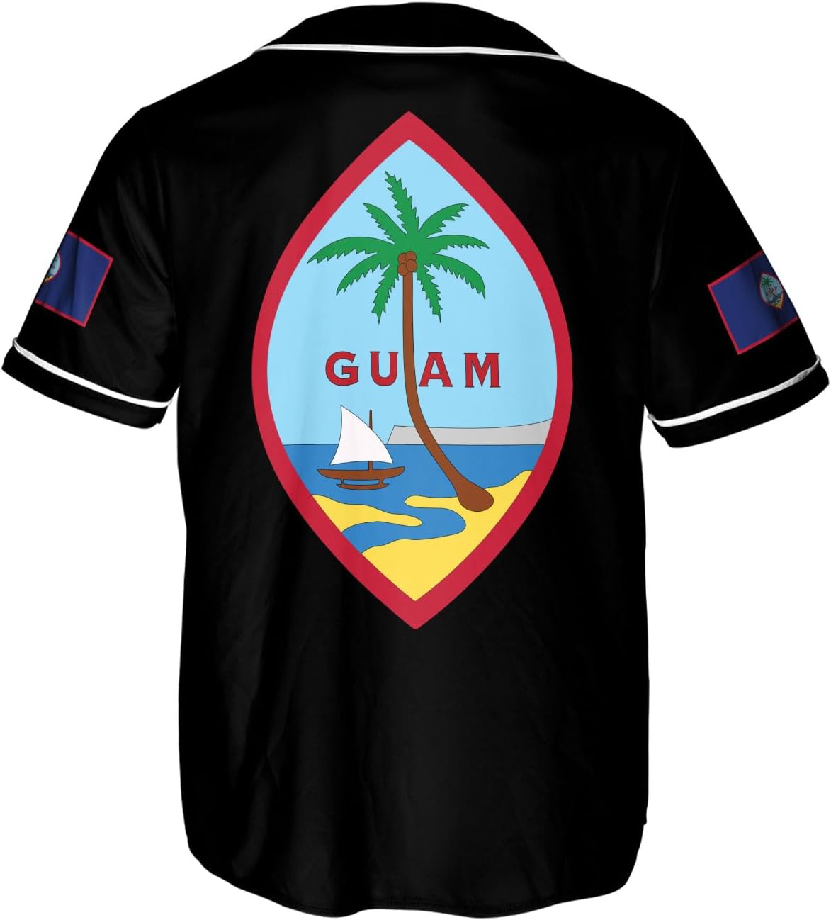 Leprints Personalized Guam Baseball Jersey Shirt, Guahan Flag Jersey, Guam Islander Pride Jersey for Men and Women