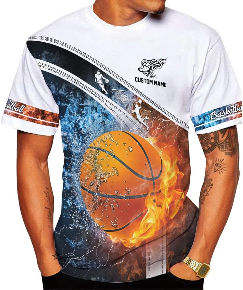Personalized Name Basketball Shirt, Boys Basketball Gifts, Basketball Repeat, Basketball T-Shirt, Custom Basketball Player