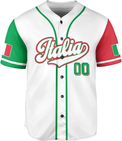 Parvii Personalized Italia Baseball Jersey, Italian Shirts for Men & Women, Italian Jersey, Italy Italian Flag Jesey Gift