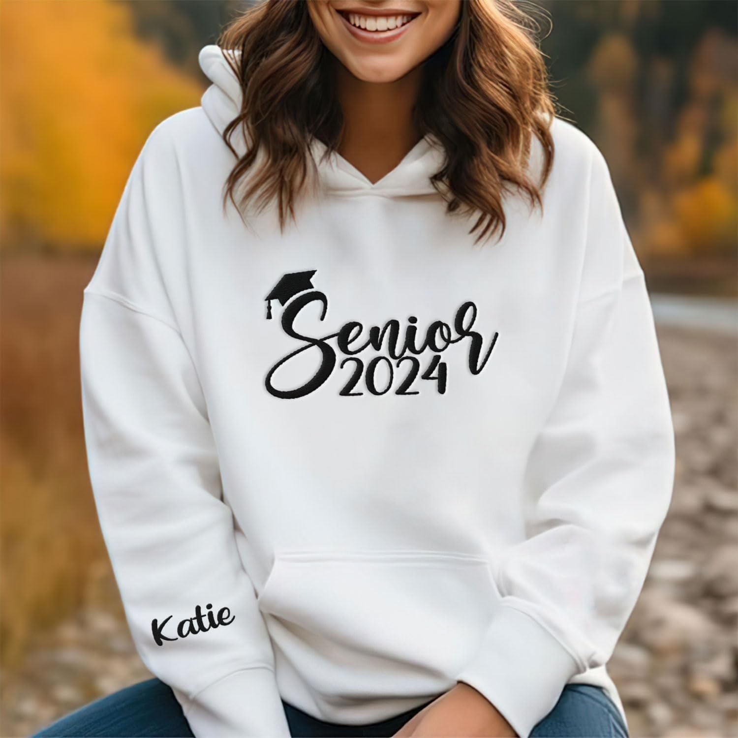 AOVL Personalized 2024 Embroidered Sweatshirt - Graduation Class Of 2024 Senior Class Embroidered Sweatshirt
