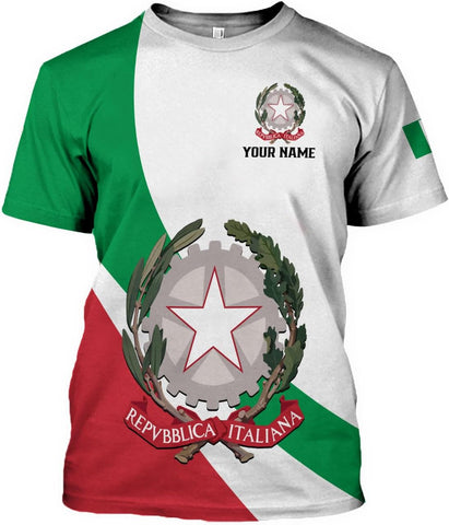 Artparel Personalized Italy Shirt 3D Italia Flag Shirt Italian Flag Shirts Italiano Shirt 3D Italian Shirt Flag for Men Women