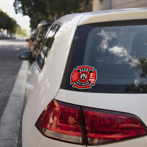 (3Pcs) Pet Stickers for Firefighters, Dog Inside in Case of Fire Or Emergency Please Save Our Family Pets, Pet Fire Sticker, Fire Pet Alert Sticker, Sticker Waterproof for Home, Door, Decal 5"