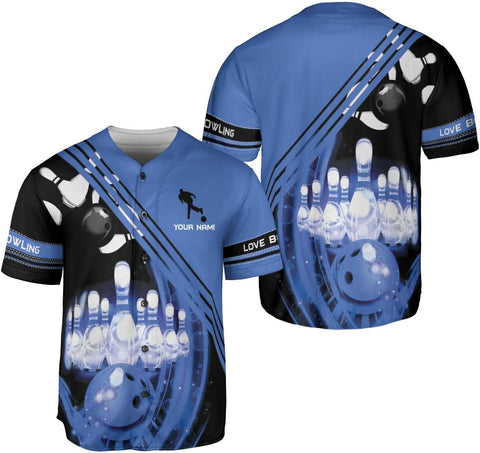 HomeDesign Personalized Bowling Baseball Jersey Custom Bowling Shirts Bowling Gift Bowling Jersey Bowling Shirt Men Womens