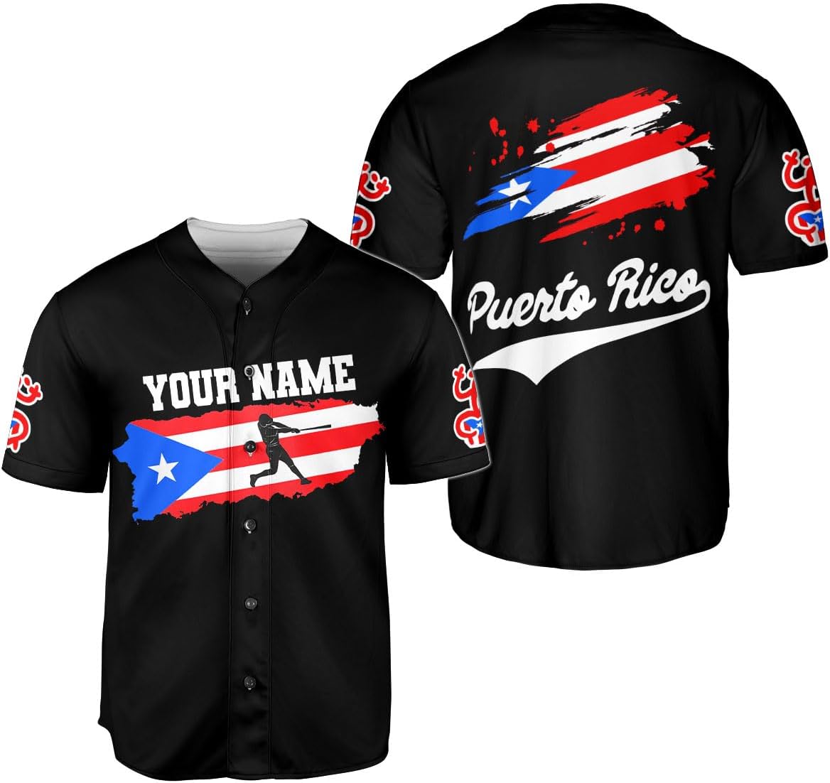Personalized Puerto Rico Baseball Shirt,Customized Team Name Puerto Rican Baseball Jersey for Men,Women S-5XL