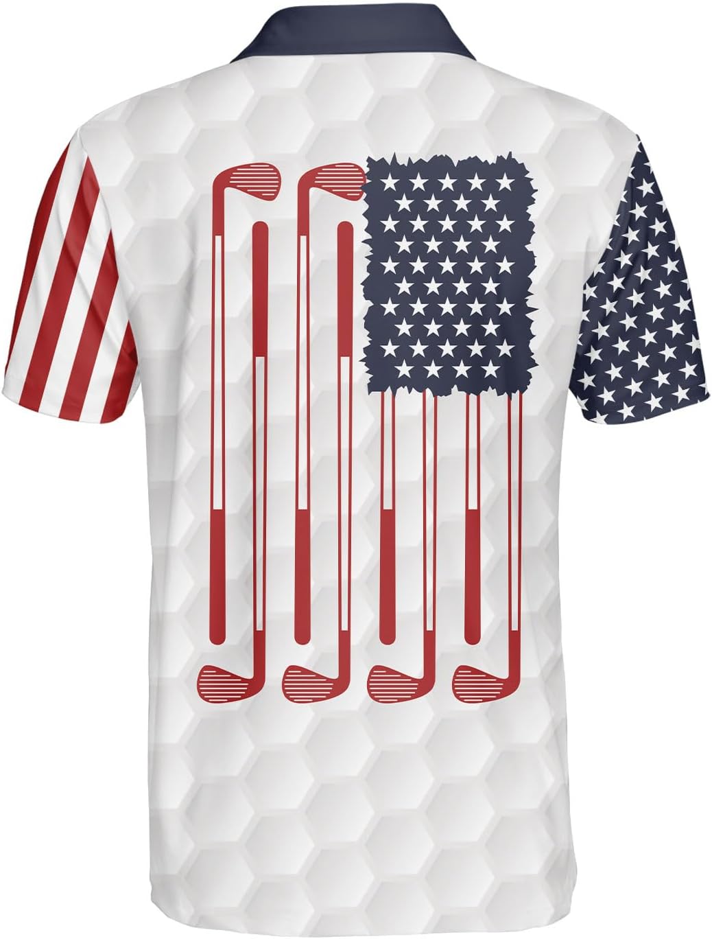 AOVL Personalized 3D Funny Golf Polo Shirt for Men Men's Golf Polo Shirts Custom Name and Team Name Golf Polo Gift for Dad