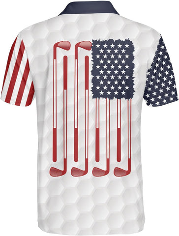 AOVL Personalized 3D Funny Golf Polo Shirt for Men Men's Golf Polo Shirts Custom Name and Team Name Golf Polo Gift for Dad
