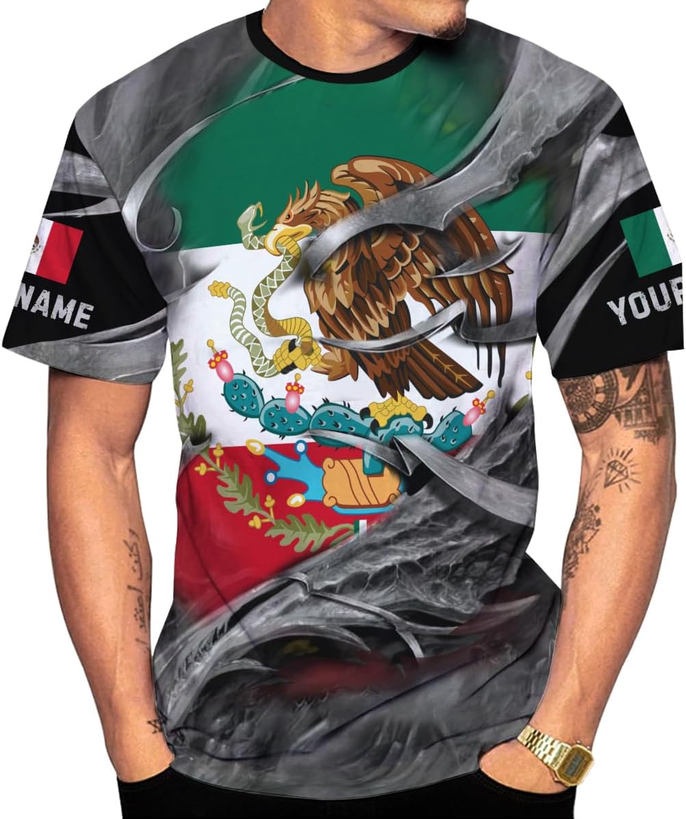 Mostprints Personalized Name Mexican Hoodie 3D, Mexican Hoodies for Men, Unisex Mexico Hoodie, Mexico Hoodies for Men