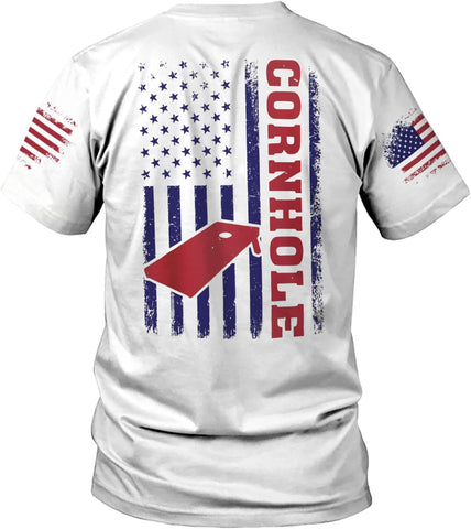 Custom 3D Cornhole T-Shirt Personalized Cornhole Team Uniform Gift for Men & Women Toss Game Board Bag Apparel